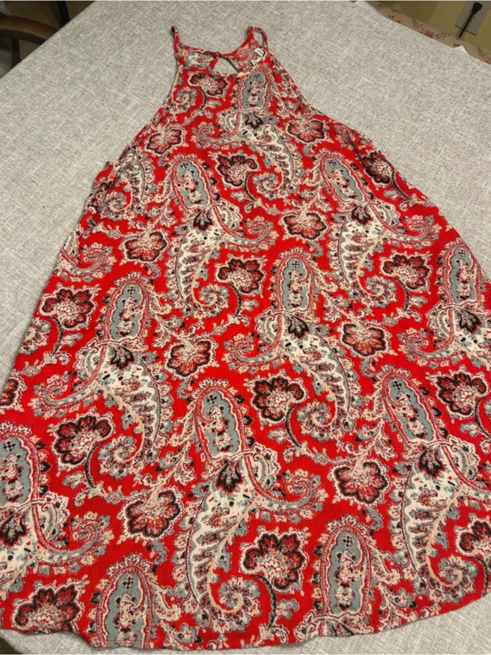 American Eagle Outfitters Red Paisley Halter Top Dress